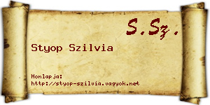 Styop Szilvia névjegykártya