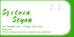 szilvia styop business card